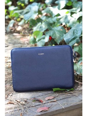 Guard Lacivert Deri Clutch Çanta