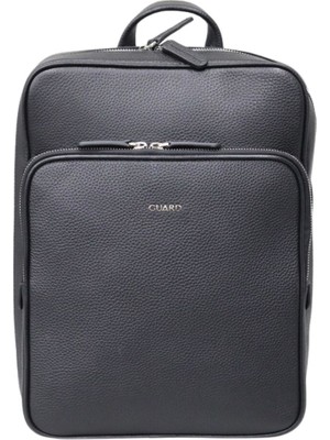 Guard Siyah Yatay Deri Sırt Çantası