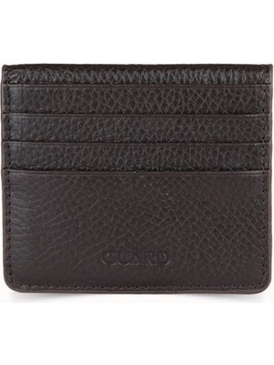 Guard Kahverengi Patlı Tasarım Deri Kartlık