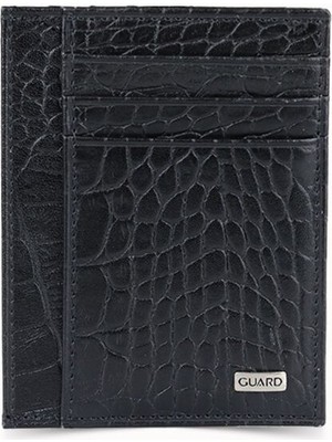 Guard Siyah Croco Baskı Deri Kartlık