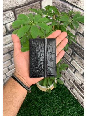 Guard Siyah Croco Desenli Lastikli Spor Kartlık