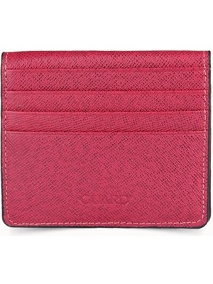 Guard Fuşya Saffiano Patlı Tasarım Deri Kartlık