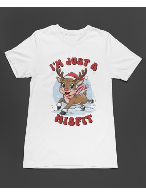 Bumeta I M Just A Misfit Yılbaşı Geyik Christmas Unisex Tişört T-Shirt
