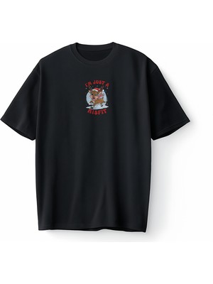 Bumeta I M Just A Misfit Yılbaşı Geyik Christmas Oversize Unisex Tişört T-Shirt