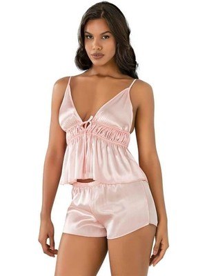 Marsilyan Arias Closet Somon Saten Şort Takımı 9208