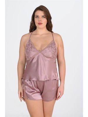 Marsilyan Arias Closet Büyük Beden Vizon Şort Takımı