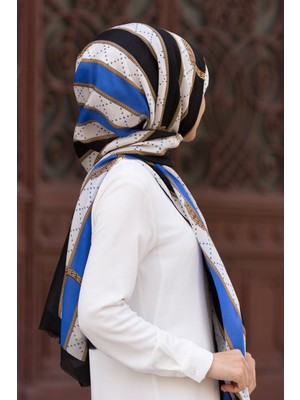 Vissona Kadın Fresh Ipek Şal Saks Siyah