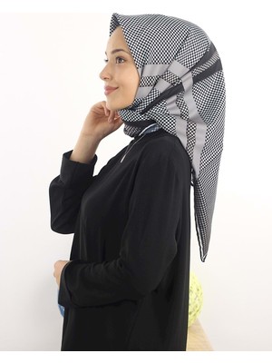 İpekseli Kadın Gri Violla Rayon Eşarp 10666