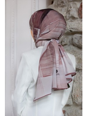 Vissona Kadın Lüks Medine Ipeği Şal Gül Kurusu-1