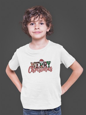 Bumeta Glitter Merry Christmas Noel Çocuk Tişört T-Shirt