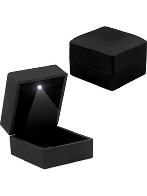 Costurera Işıklı Siyah Renk Yüzük Kutusu