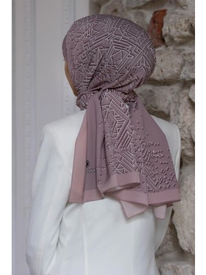 Vissona Kadın Lüks Medine Ipeği Şal Pudra - Krem