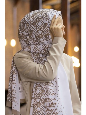 Vissona Kadın Lüks Medine Ipeği Şal Bej - Vizon