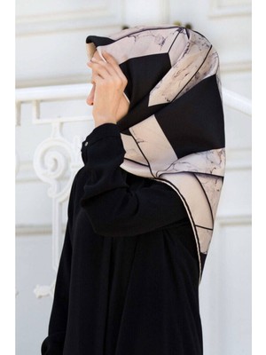 Vissona Siyah Tivil Ipek Eşarp
