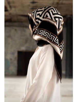 Vissona Kadın Siyah  10669 Tivil Ipek Eşarp