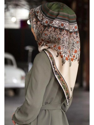 Vissona Tivil Ipek Eşarp 17547 - 10 - 0037 Krem Karışık Desen