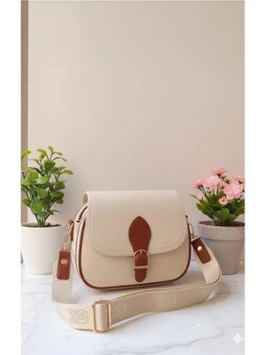 Goldbags Kadın Yonca 3 Cepli Kapaklı Fermuar ve Çıt Çıt Kapama Kol ve Omuz Çantası