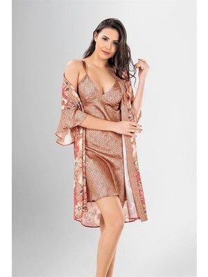 Arias Closet 2 Li Kısa Sabahlık Takımı Desenli