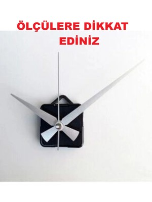 Cnr Shop Duvar Saat Mekanizması, Saat Motoru Sessiz Çalışır 14 mm Şaft, Akrep-Yelkovan-Saniye-(Askılı)