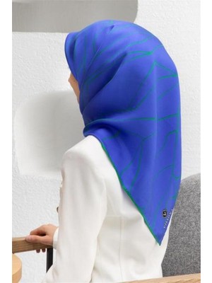 Vissona Tivil Ipek Eşarp 60801 - 25 - 0032 - 0036 Saks Çizgi Desen