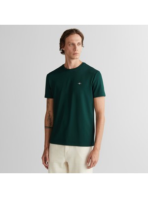 Gant Erkek Yeşil Relaxed Fit Bisiklet Yaka T-Shirt