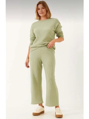 Belirtilmemiş Bisiklet Yaka Basic Alt-Üst Pamuklu Örme Takım