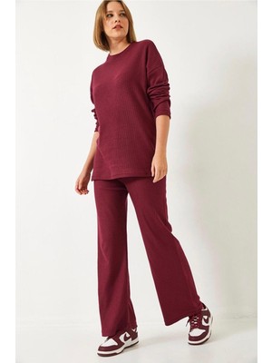 Belirtilmemiş Bisiklet Yaka Basic Alt-Üst Pamuklu Örme Takım