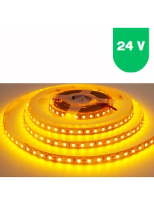 Powerr Led Aydınlatma 24 Volt 5050 Smd Amber Sarı Dış Mekan 60 Ledli 5 Metre Şerit LED