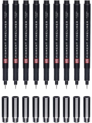 Talens Pigment Fineliner Teknik Çizim Kalemi 9'lu Set