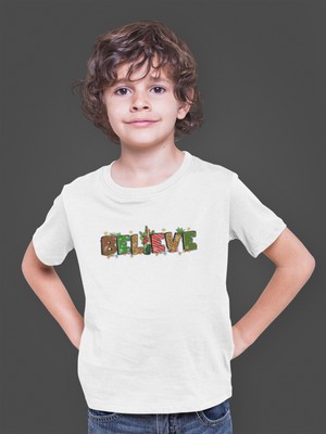 Bumeta Believe Christmas Yılbaşı Baskılı Çocuk Tişört T-Shirt