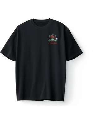 Bumeta Sevimli Kedi Yılbaşı Cute Christmas Oversize Unisex Tişört T-Shirt