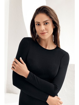 Şahinler Kadın Likralı Uzun Kollu Bisiklet Yaka Pamuklu Body 192