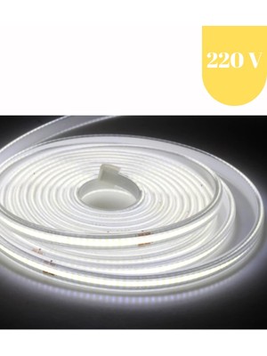 Powerr Led Aydınlatma 220V 288 LED 6000K Beyaz Işık Esnek Hortum Cob LED IP67 Dış Mekan 5 Metre Güç Kablosu Dahil