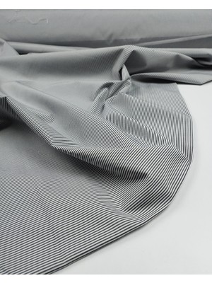 Kumaş Parça Lacivert Beyaz Çizgili Pamuk Sentetik Kumaş En: 145 cm