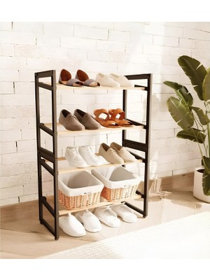 URZ 4 Katlı Ahşap Ayakkabılık