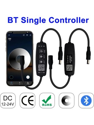Powerr Led Aydınlatma 5V-24V Bluetooth La Cep Telefonunda ve Güç Kablosu Üzerinden Manuel Kontrollü Tek Renk Dimmer