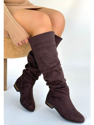 Erbilden Winda Kahverengi Süet Körüklü Çizme