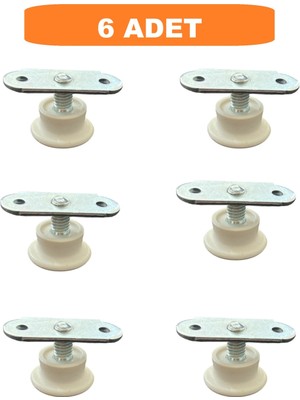 Homdep Masa Sandalye Dolap Sehpa Ayarlanabilir Yükseltme Ayağı M8 Beyaz Rotil Ayak 6 Adet
