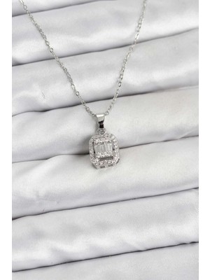 Butik 316L Çelik Zincir Gümüş Renk Baget Model Kadın Kolye