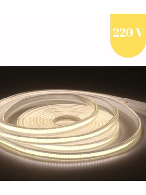 Powerr Led Aydınlatma 220V 288 LED 4000K Naturel Beyaz Işık Esnek Hortum Cob LED IP67 Dış Mekan 5 Metre Güç Kablosu Dahil