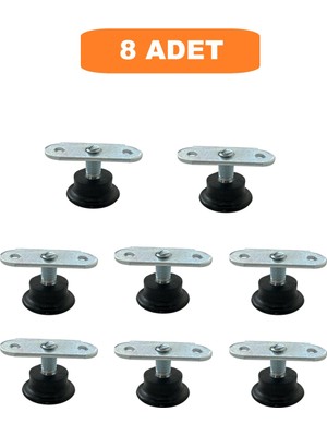 Homdep Masa Sandalye Dolap Sehpa Ayarlanabilir Yükseltme Ayağı M8 Siyah Rotil Ayak 8 Adet