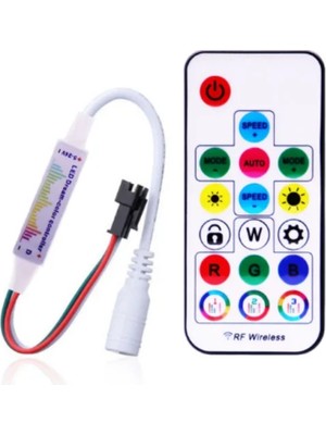 Powerr Led Aydınlatma 5 V-24 V 12 A 17 Tuş Kumandalı Sese ve Müziğe Duyarlı 358 Modlu Pixel Magic Rf LED Kontrol