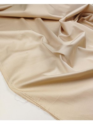 Kumaş Parça Krem Bej Arası Renkte Pamuk Saten Kumaş En: 145 cm