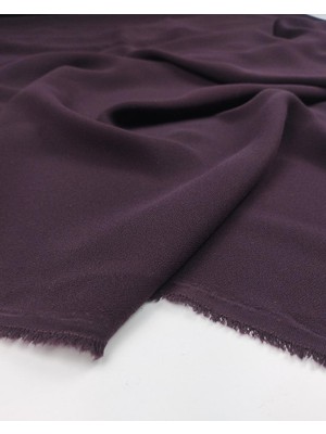 Kumaş Parça Patlıcan Moru Renkte Krep Kumaş (En 150 cm x Boy 290 Cm)