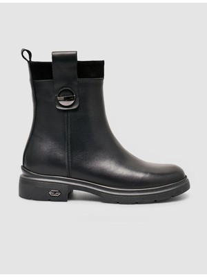 Cabani %100 Hakiki Deri Siyah Armalı Kadın Günlük Bot