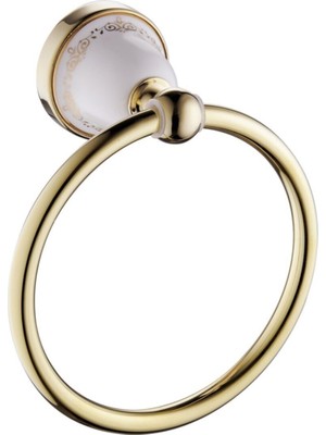 Şık Daire Tasarımlı Altın Renkli Havluluk, Modern ve Zarif Dekorasyon