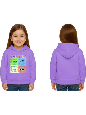 Sedirli Unisex Ayıcık Bear Baskılı Çocuk Swaetshirt Kapşonlu 3 Iplik Şardonlu