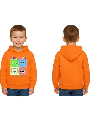 Sedirli Unisex Ayıcık Bear Baskılı Çocuk Swaetshirt Kapşonlu 3 Iplik Şardonlu