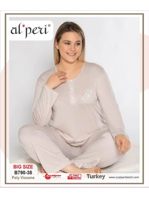 Beruflic Alperi B790-38 Battal Kadın Uzun Kol Pijama Takımı