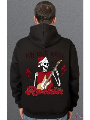 Bumeta Christmas Rock Jingle Bell Rockin Sweatshirt Unisex Kapüşonlu Hoodie